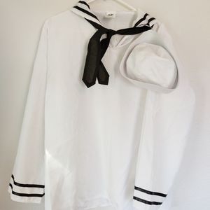 USA Military Navy Sailor Adult Halloween Costume One Size Pants/Shirt M/L